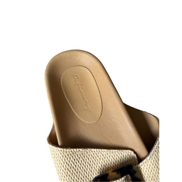 Definery Women's Beige Loop Raffia Buckle Slide Sandals Size US 10 EU 40 - Picture 6 of 8